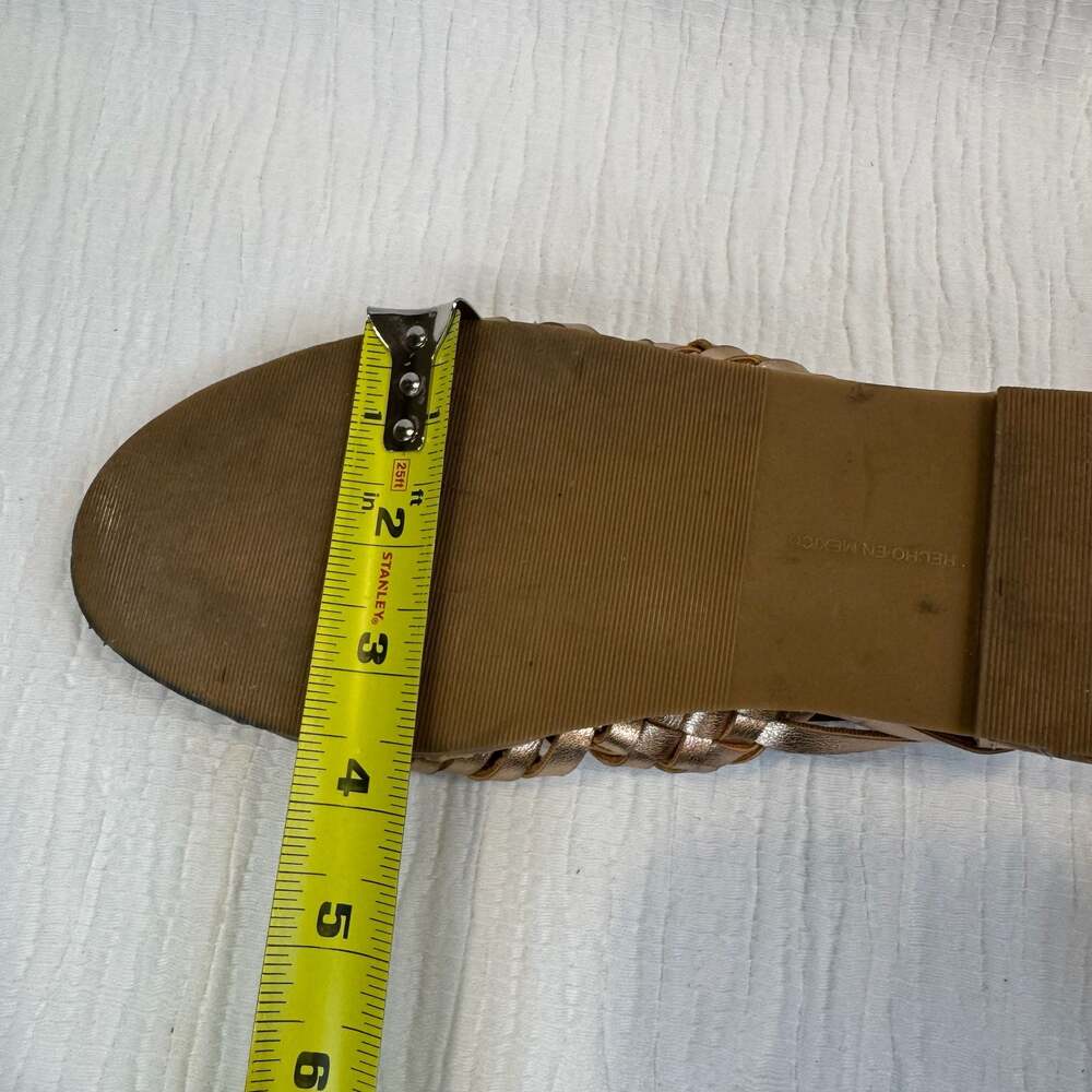 Artesanias Angeles Metallic Gold Leather Woven Mexican Huarache Sandals 7 - Picture 16 of 16